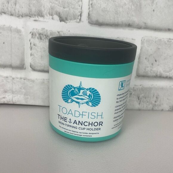 Toadfish Anchor Stainless Steel Teal Non-tipping Cup Holder NWT - Picture 1 of 6
